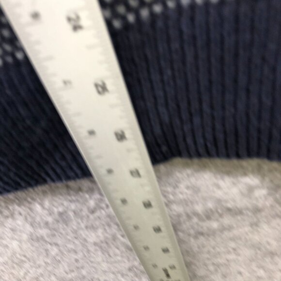 J. Crew Shawl Collar Wool Sweater Mens M Navy Blue Pullover Birdseye Lambswool - Picture 10 of 10